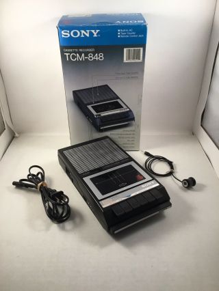 Sony Tcm - 848 Cassette Recorder Tape Player Cassette Recorder