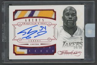 2012 - 13 Panini Flawless Ruby Greats Shaquille O 