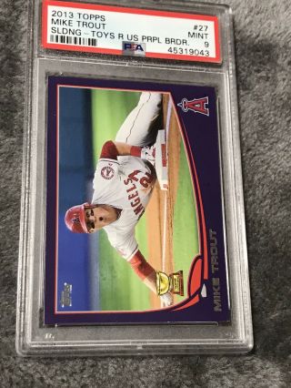 2013 Topps Mike Trout Rookie Cup Toys R Us Purple Border 27 Psa 9 Pop 3