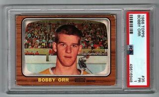 1966 - 67 Topps 35 Bobby Orr Bruins Rookie Psa 1 (way Undergraded)