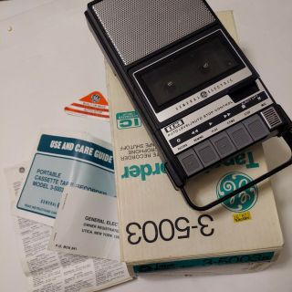 Ge General Electric Portable Cassette Tape Recorder 3 - 5003