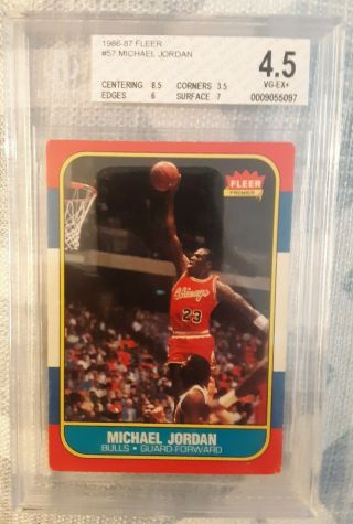 1986 - 87 Fleer Michael Jordan Rookie 57 Bgs 4.  5 Beckett Vg - Ex,  Psa 5?