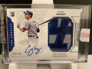 Corey Seager 2016 Panini National Treasures Rc Rpa Patch Auto 5/10 Jersey Number