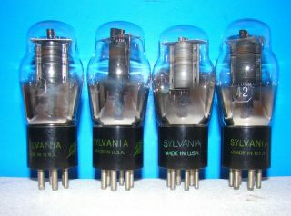 No 42 Sylvania Radio Vintage Audio Vacuum 4 Tubes Valve St Type Shape 242