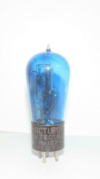 Arcturus Tipped Blue Glass Globe Type 127 Amplifier Tube.  Tv - 7 Test @ Nos Specs.