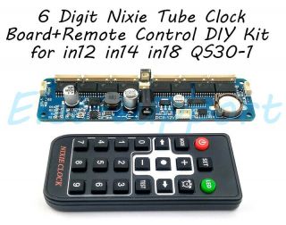 6 Digit Nixie Tube Clock Board,  Remote Control Diy Kit For In12 In14 In18 Qs30 - 1