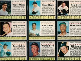 1961 Post Cereal Baseball Complete Set EX - MT (w/4 PSA 8 NM - MT) $200 Price Drop 2