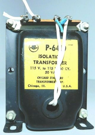 Stancor P - 6410 Isolation Transformer 115 Volt 50/60 Cycles 50va Usa