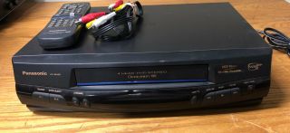 Vintage Panasonic Pv - 8455s Omnivision Vhs 4 Head Hi - Fi Stereo With Remote