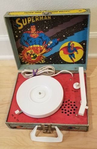 Vintage Superman 1978 Record Player Sp - 19 Dejay