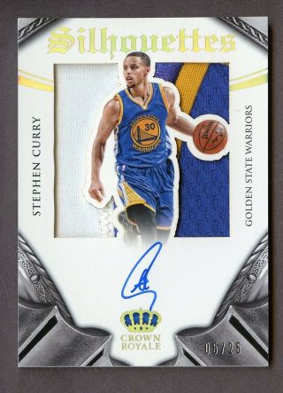 2014 - 15 Preferred Crown Royale Silhouettes Stephen Curry Auto Patch 5/25