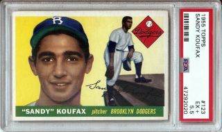 Sandy Koufax 1955 Topps Rc Rookie Card Psa 5.  5 Ex,  Dodgers 123 47292020