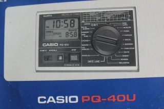 Vintage Japan Casio World Time Alarm Pocket Travel Quartz Clock Pq - 40u