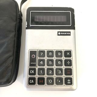 Sanyo Model Icc - 810 Electronic Calculator W/ Case Internal Battery Rare