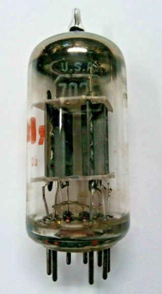 Vintage Rca 7025 (low Noise 12ax7) Tube Grey Plate Halo Getter
