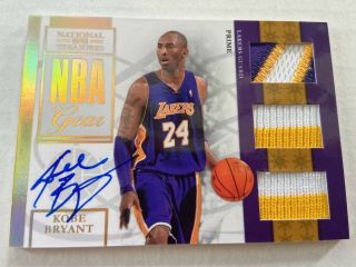 2009 - 10 Playoff National Treasures Kobe Bryant Game Gear Auto Patch /10 Hof