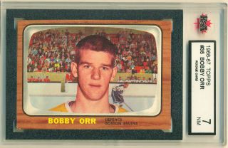1966 67 Topps 35 Bobby Orr Rookie Card Ksa 7 Near