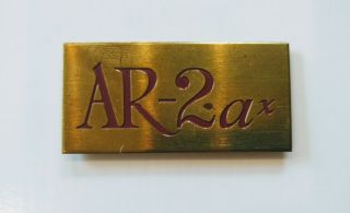 Single Vintage Acoustic Research Ar - 2ax Speaker Badge Brass Emblem