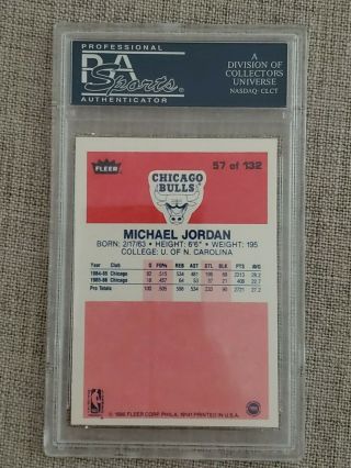 1986 Fleer Basketball 57 Michael Jordan RC Rookie PSA 9 (OC) High End 2