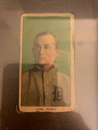 1910 T206 Ty Cobb Portrait Green Background Sweet Caporal 100 Authentic Mlb Hof