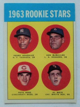 1963 Topps 537 Pete Rose Reds Rc Nrmint/mint - Flash