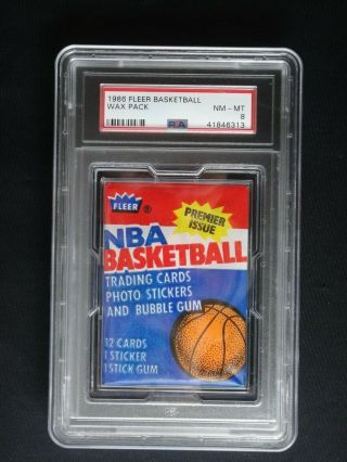 1986 Fleer Basketball Pack Psa 8 Jabbar Sticker Back Michael Jordan Rookie 57?