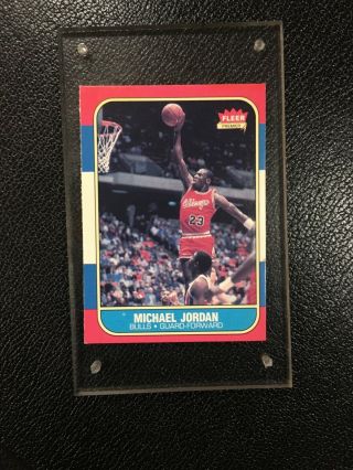1986 Fleer Basketball 57 Michael Jordan Rc Rookie Bulls Hof Ungraded Poss 5 ?