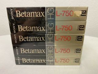 5 Sony Betamax Hg L - 750 Beta Tapes