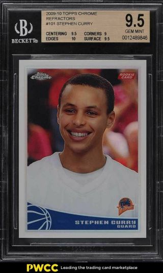 2009 Topps Chrome Refractor Stephen Curry Rookie Rc /500 101 Bgs 9.  5 Gem