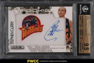 2009 Rookies & Stars Gold Stephen Curry Rookie Rc Patch Auto /25 136 Bgs 9.  5