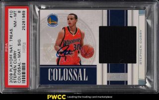 2009 National Treasures Colossal Stephen Curry Rc Patch Auto /49 10 Psa 8