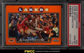 2008 Topps Chrome Orange Refractor Kobe Bryant W/ Lebron James /499 24 Psa 10