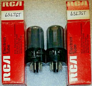 Matched Pair 6sl7gt Rca Smoked Glass Vacuum Tubes,  Tv - 7d 82,