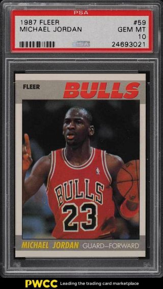 1987 Fleer Basketball Michael Jordan 59 Psa 10 Gem