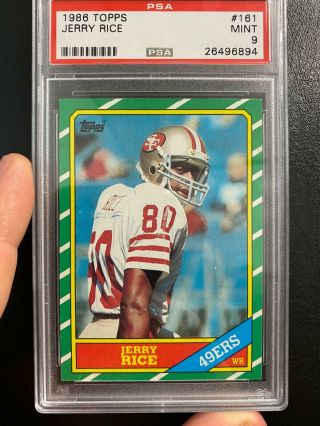 1986 Topps Football 161 Jerry Rice Rc Rookie Psa 9