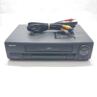 Admiral Vcr Vhs Hq Player Model Jsj - 20450 4 Head System With Rca Cables