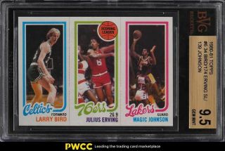 1980 Topps Basketball Larry Bird Magic Johnson Julius Erving Rookie Bvg 9.  5 Gem