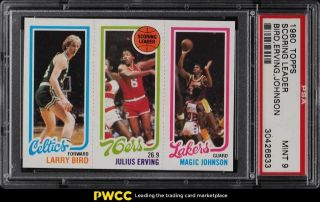 1980 Topps Basketball Larry Bird Magic Johnson Julius Erving Rookie Psa 9