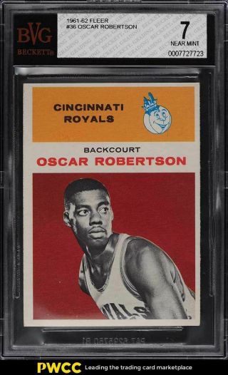 1961 Fleer Basketball Oscar Robertson Rookie Rc 36 Bvg 7 Nrmt