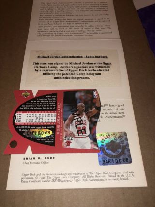 Michael Jordan Signed Auto 1997 Spx Die Cut Sample Uda Authentic