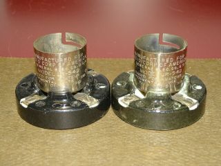 Pair,  Rca/ge Model Ur 542 Radio/audio Ceramic Tube Sockets,  4 - Pin,  1921