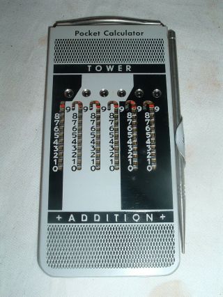 Vintage TOWER pocket calculator w/ stylus Case,  Box,  Instructions NOS 2