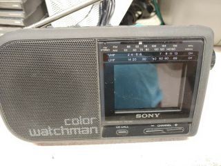 Vintage Sony Color Watchman Lcd Color Tv And Am/fm Stereo Fdl - 380 See Details