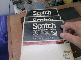 Four Scotch 7 Inch Reel To Reel Tapes Three 150 & One 140 1800 Ft.