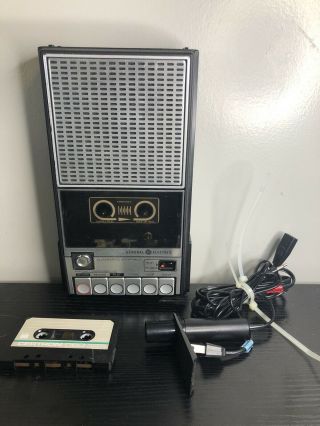 General Electric Ge 3 - 5105c Cassette Tape Recorder W/ Microphone,  Cord,  Tape
