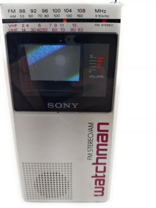 Vintage Sony Watchman Fd - 30a Handheld Portable Tv Am/fm Radio