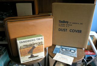 Vintage Tandberg Model 12 - 41 Reel - Reel Tape Recorder W Case Dust Cover Mic