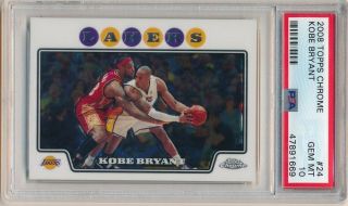 Kobe Bryant 2008/09 Topps Chrome W/ Lebron James 24 Lakers Sp Psa 10 Gem