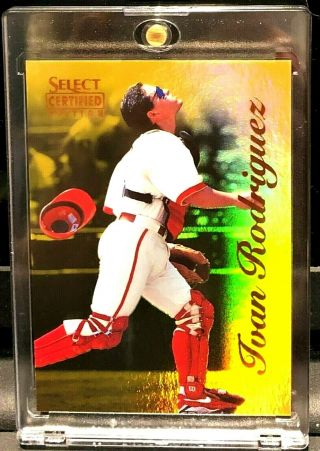 Ivan Rodriguez 1996 Select Certified Mirror Gold Foil 35 Rare Only 30 Produced