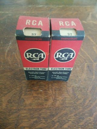 Nos Rca Type 37 Tubes In Boxes Test Strong - Good